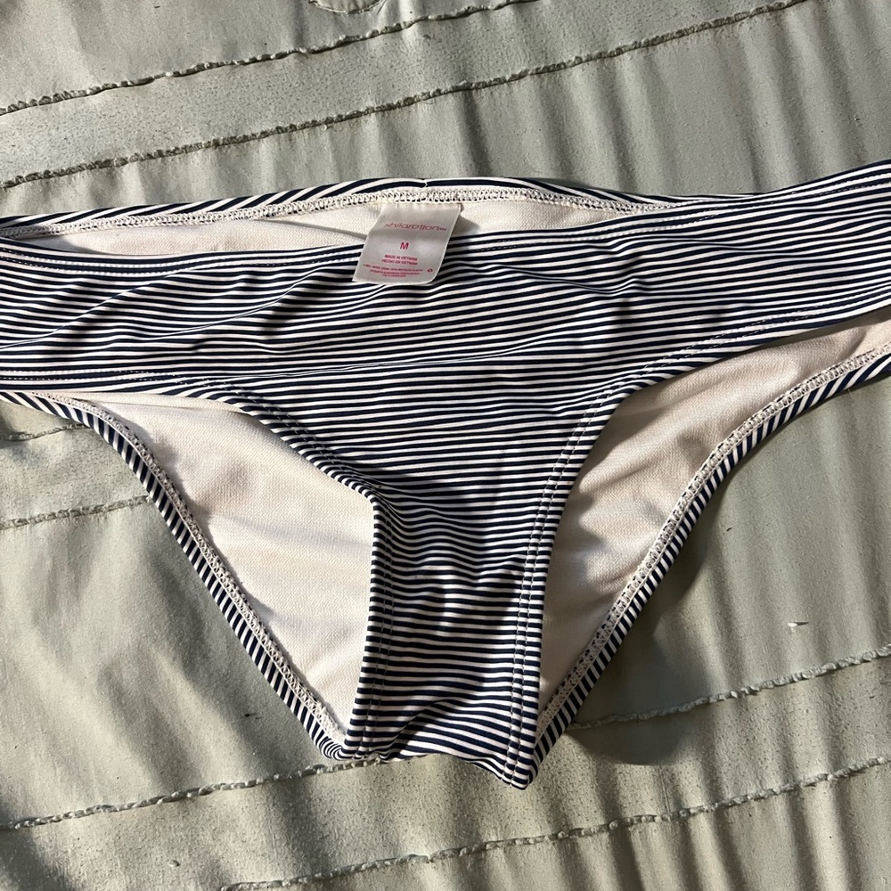 Striped Black and White Women's Swim Bottom